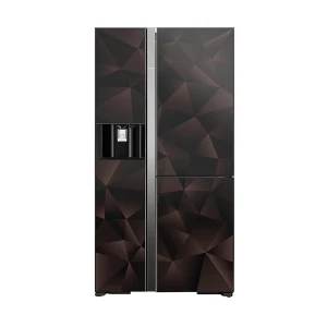 Hitachi R-M820VAG9PBX 633L Glass Bronze Side By Side Refrigerator