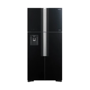 Hitachi R-W690P7PB 586L Glass Black Top Freezer Refrigerator