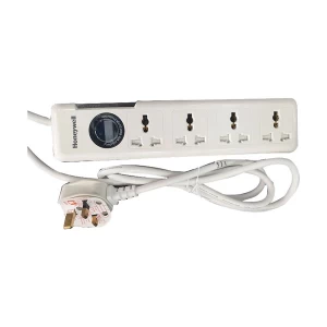 Honeywell 3 Pin 4 Port White Power Strip #HC000016/SRG/1.5M/WHT/4/UK