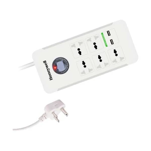 Honeywell 3 Pin 5 Port With 2 USB Port White Power Strip #HC000018/SRG/1.5M/WHT/5/2U/UK