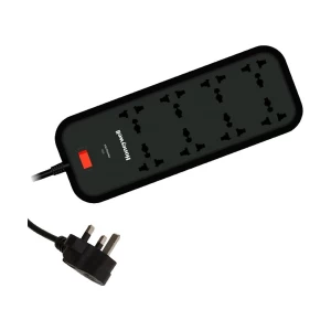 Honeywell 3 Pin 8 Port Black Power Strip #HC000015 (2 Meter)