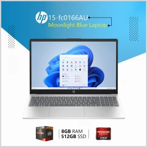 HP 15-fc0166AU AMD Ryzen 5 7520U 8GB DDR5, 512GB SSD 15.6 Inch FHD Display Moonlight Blue Laptop