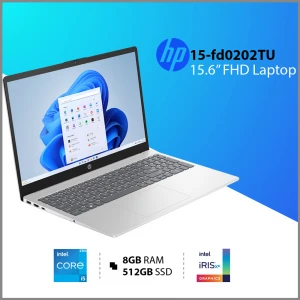 HP 15-fd0202TU Intel Core i5 1335U 8GB RAM, 512GB SSD 15.6 Inch FHD Display Diamond White Laptop