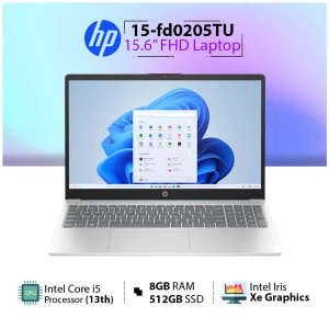 HP 15-fd0205TU Intel Core i5 1335U 8GB RAM 512GB SSD 15.6 Inch FHD Display Moonlight Blue Laptop