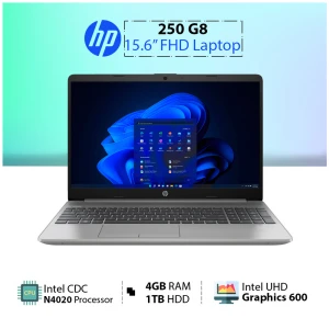 HP 250 G8 Intel CDC N4020 4GB RAM 1TB HDD 15.6 Inch FHD Display Dark Ash Silver Laptop