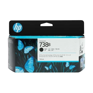 HP 738B 130-ml Black Original Ink Cartridge #498P2A