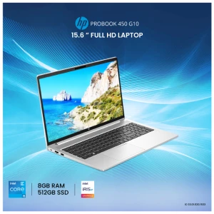 HP ProBook 450 G10 Intel Core i5 1335U 8GB RAM, 512GB SSD 15.6 Inch FHD Display Silver Laptop