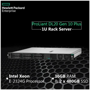 HP ProLiant DL20 Gen 10 Plus 1x Intel Xeon E-2324G 1U Rack Server