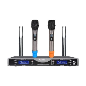 HTDZ HT-88B UHF Wireless Black & Silver Microphone System (1 Hand + 1 Tie or 2 Hand)