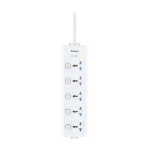 Huntkey 3 Pin 5 Port White Power Strip with Individual Switch #DMC502 (3 Meter)