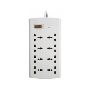 Huntkey 2 Pin 8 Port White Power Strip # SZM804