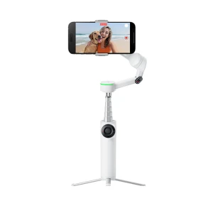 Insta360 Flow 2 Pro 3-Axis Summit White Smartphone Handheld Gimbal Stabilizer with Mic Bundle (No Warranty)