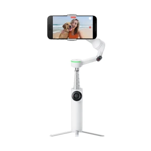 Insta360 Flow 2 Pro 3-Axis Summit White Smartphone Handheld Gimbal Stabilizer with AI Tracker Bundle (No Warranty)