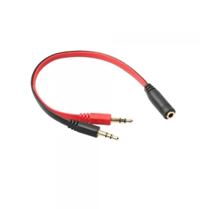 3.5mm Female to Dual Male Black Converter