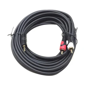 K2 3RCA Male to Male 5 Meter Black Audio Cable