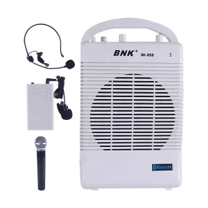 K2 BNK BK-209 White Portable PA Speaker (Built-in 3xMic & 1xReceiver)
