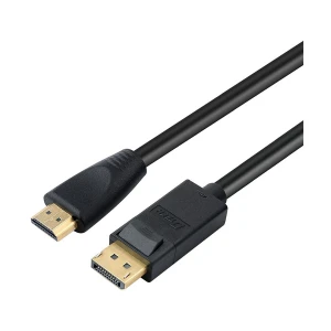 Dtech DisplayPort Male to HDMI Male, 3 Meter, Black Cable