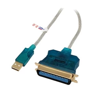 Dtech USB Male To Parallel Female 3 Meter Blue Printer Cable # DT-5034