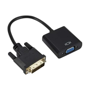 DVI Male to VGA Female Black Converter