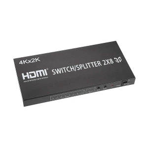 K2 HDMI Female to Female Black Splitter # 2 in 8 out