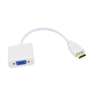 HDMI Male to VGA Female White Converter