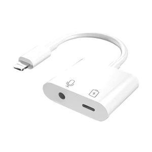 Lightning Male to 3.5mm & Lightning Female White Converter
