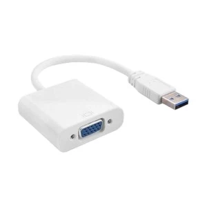 USB Male to VGA Female White Converter