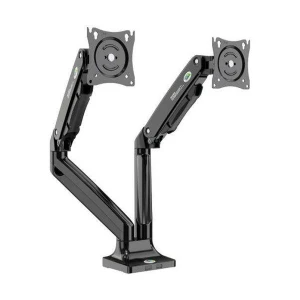 K2 Zeno M10D/B 17-32 Inch Black Adjustable Double Arm Monitor Desktop Mount Stand