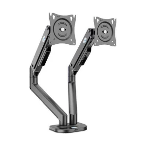 K2 Zeno M8D/B 17-32 Inch Black Adjustable Double Arm Monitor Desktop Mount Stand