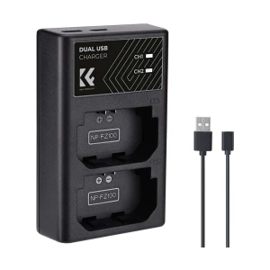 K&F Concept NP-FZ100 Dual Slot Battery Charger With Type-C Cable #KF28.0010