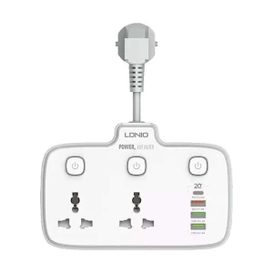 Ldnio 3 Pin 2 Port White Power Strip #SC2413