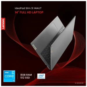 Lenovo IdeaPad Slim 3i 14IAU7 Intel Core i3 1215U 8GB RAM, 512GB SSD 14 Inch FHD Display Arctic Grey Laptop