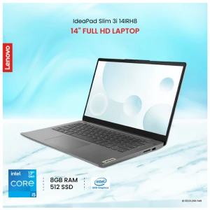 Lenovo IdeaPad Slim 3i 14IRH8 Intel Core i5 13420H 8GB RAM, 512GB SSD 14 Inch FHD Display Arctic Grey Laptop