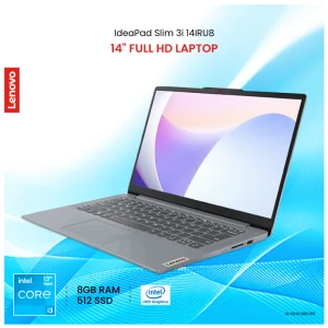 Lenovo IdeaPad Slim 3i 14IRU8 Intel Core i3 1305U 8GB RAM 512GB SSD 14 Inch FHD IPS Display Arctic Grey Laptop