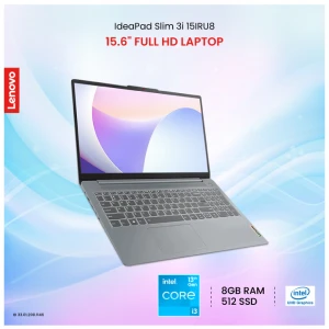 Lenovo IdeaPad Slim 3i 15IRU8 Intel Core i3 1305U 8GB RAM, 512GB SSD 15.6 Inch FHD Display Arctic Grey Laptop