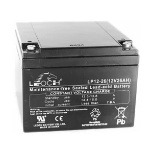 LEOCH 12V 26Ah Rechargeable Sealed Lead Acid Battery for UPS