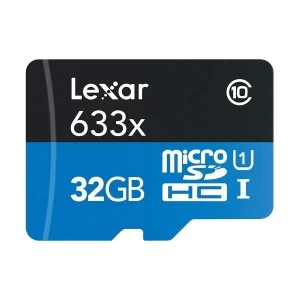 Lexar High-Performance 633x 32GB microSDXC/SDHC Class 10 A1 UHS-I (U1) V10 Memory Card With Adapter #LSDMI32GBBAP633A/LSDMI32GBB633A
