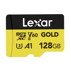 Lexar Professional GOLD 128GB microSDXC A1 UHS-II (U3) V60 Memory Card #LMSGOLD128G-BNNNG