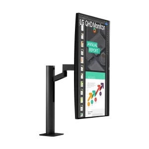 LG 27QN880 27 Inch 2K QHD (2560x1440) IPS Ergo Black Monitor (Dual HDMI, DP, USB, USB-C)