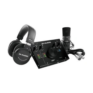 M-Audio AIR 192X4S Pro Black Professional Sound Card with HDH40 Headphones & Nova Black Microphone