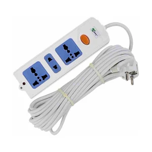 Many 2 Pin 3 Port (2 Pin 1 Port, 3 Pin 2 Port) White Power Strip # MTS-303 (10 Meter)