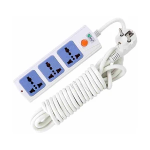 Many 2 Pin 3 Port White Power Strip # MTS-1103 (5 Meter)