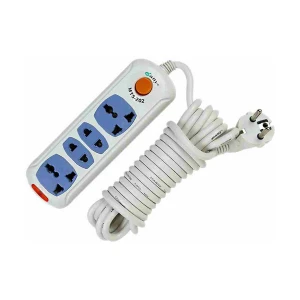 Many 2 Pin 4 Port (2 Pin 2 Port, 3 Pin 2 Port) White Power Strip # MTS-202 (5 Meter)