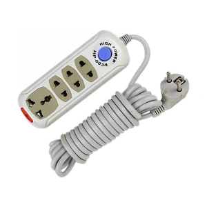 Many 2 Pin 4 Port (2 Pin 3 Port, 3 Pin 1 Port) White Power Strip # HP-0034 (5 Meter)