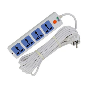 Many 2 Pin 4 Port White Power Strip # MTS-1104 (10 Meter)