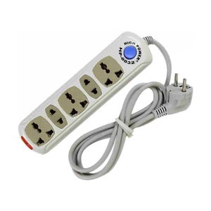 Many 2 Pin 5 Port (2 Pin 2 Port, 3 Pin 3 Port) White Power Strip # HP-0032 (2 Meter)