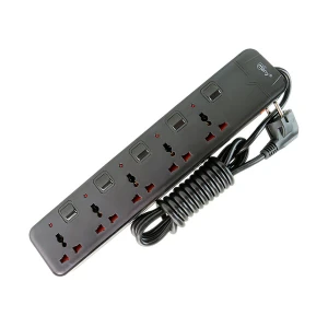 Many 2 Pin 5 Port Black Power Strip # MTS-G251 (3 Meter)