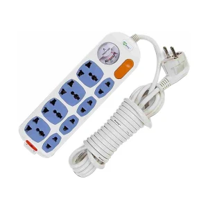 Many 2 Pin 8 Port (2 Pin 4 Port, 3 Pin 4 Port) White Power Strip # MTS-204 (5 Meter)
