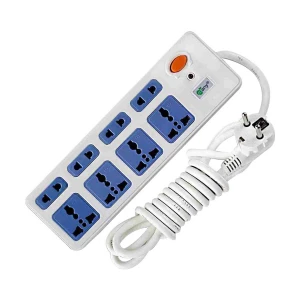 Many 2 Pin 8 Port (2 Pin 4 Port, 3 Pin 4 Port) White Power Strip # MTS-308 (3 Meter)