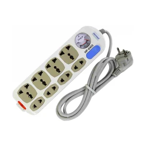 Many 2 Pin 8 Port (2 Pin 4 Port, 3 Pin 4 Port) White Power Strip # HP-0455 (2 Meter)